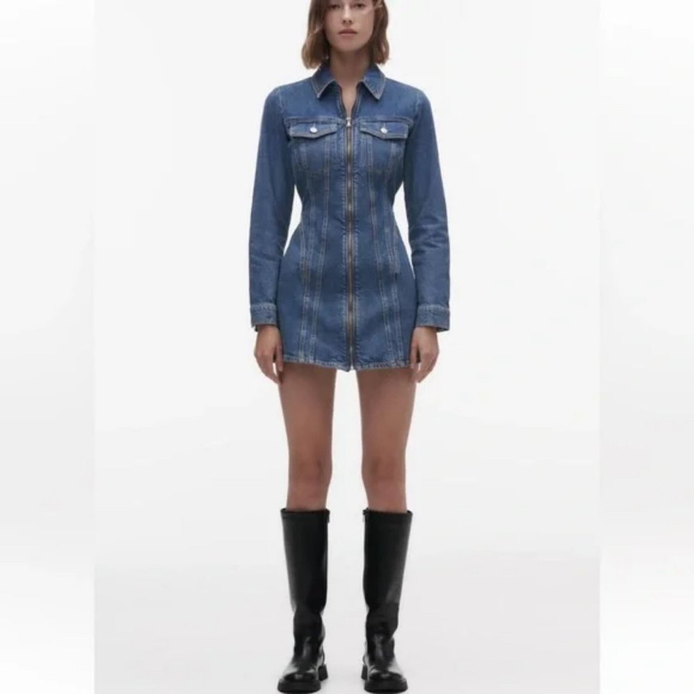 TRF DENIM DRESS ZARA BLOGGERS FAV - Picture 2 of 9